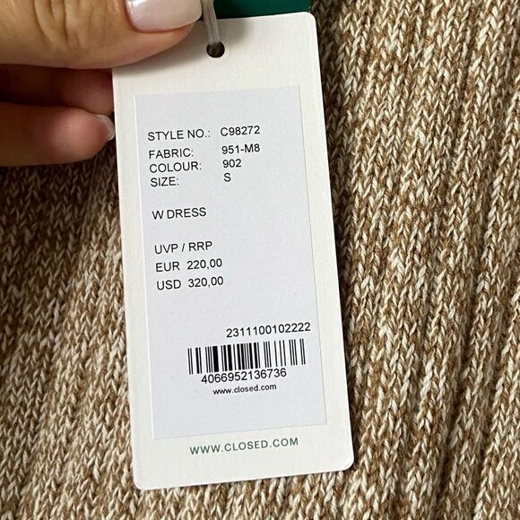 NWT Closed Moulin Knit Midi Tan Dress Strap Nutmeg Size S - Picture 8 of 10